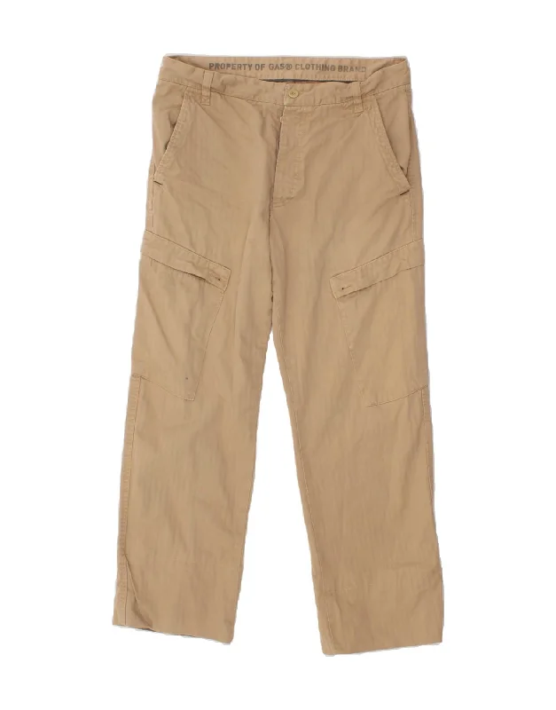 High-rise jeans GAS Mens Straight Cargo Trousers W34 L28 Beige