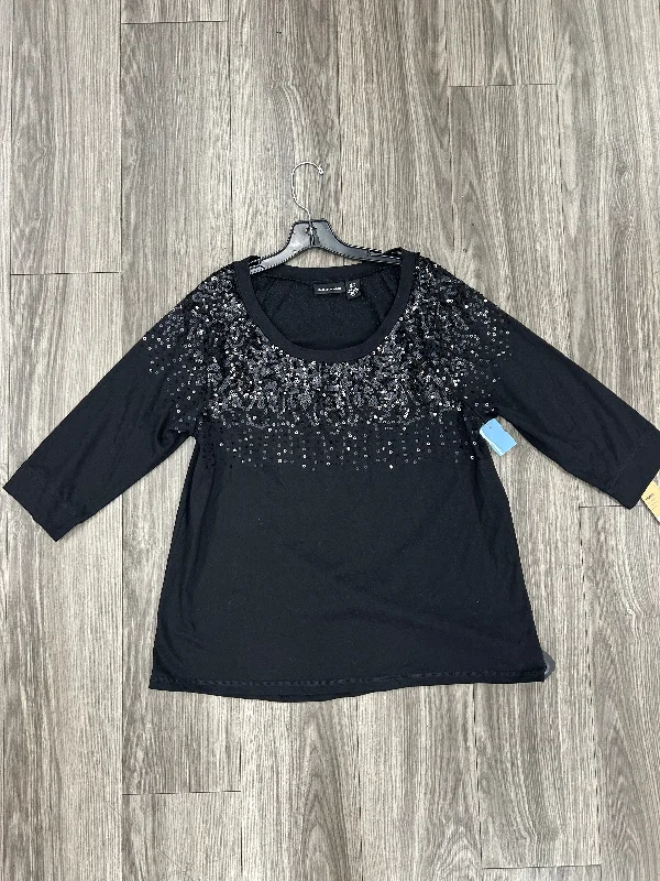 Casual wear Top Long Sleeve By Dkny In Black, Size: Xl