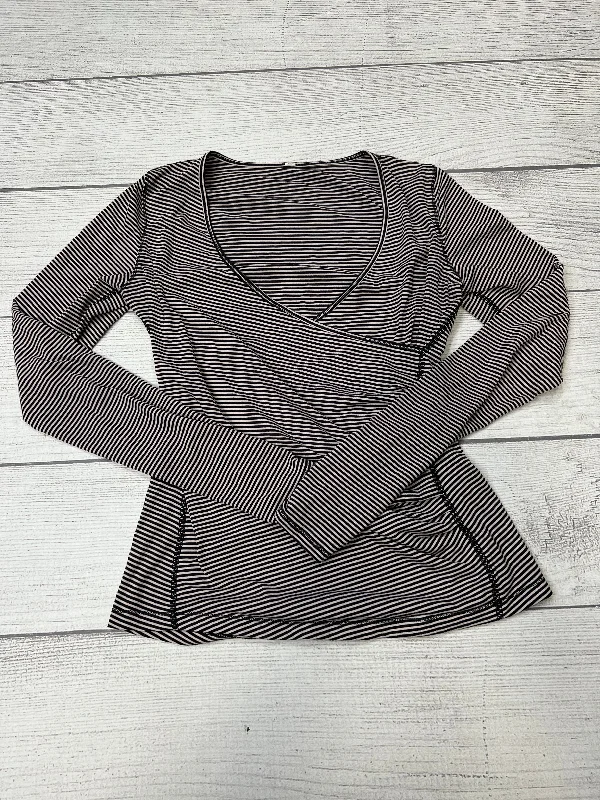 High-neck top Striped Athletic Top Long Sleeve Crewneck Lululemon, Size S