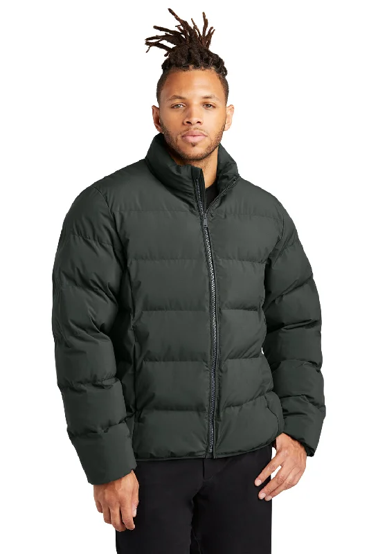 Military-inspired Mercer+Mettle Mens Water Resistant Full Zip Puffy Jacket - Anchor Grey