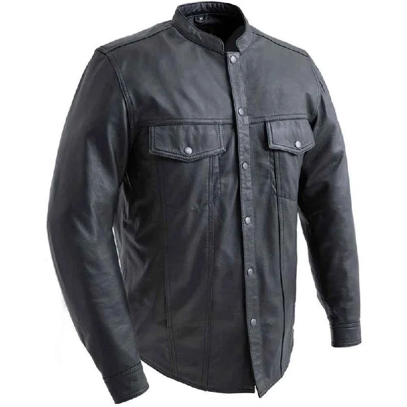 Comfortable First Mfg Mens Vigilante Leather Shirt