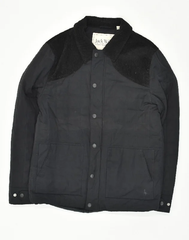 Chic-casual JACK WILLS Mens Windbreaker Jacket UK 40 Large Black Cotton