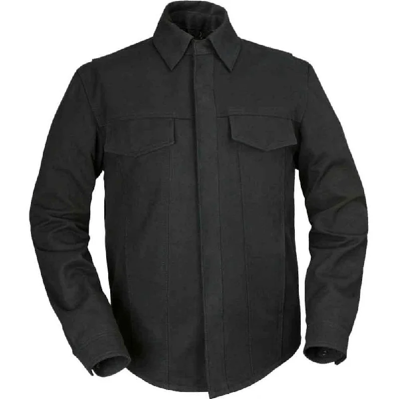 Performance-wear First Mfg Mens Mercer Black Raw Canvas Shirt