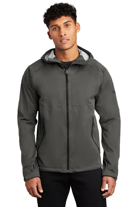 Layered The North Face Mens All Weather DryVent Windproof & Waterproof Full Zip Hooded Jacket - Asphalt Grey