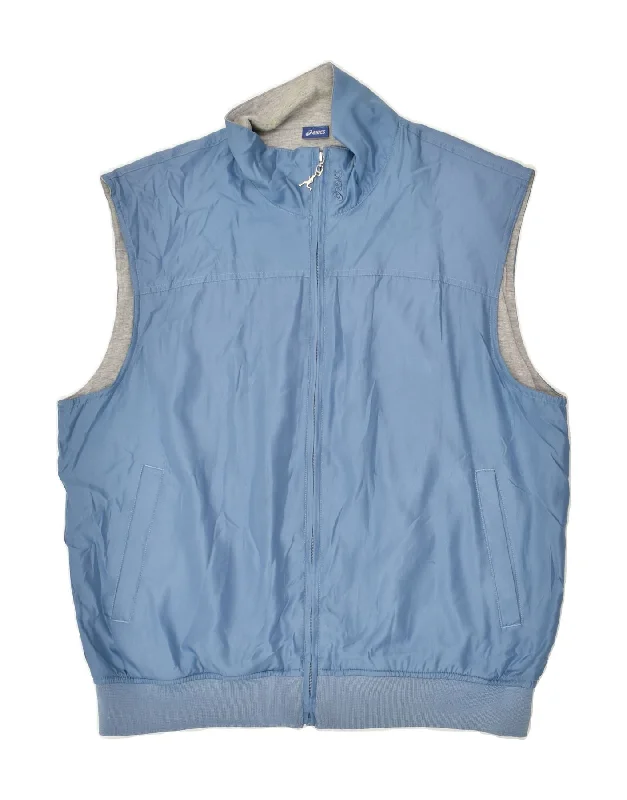 Customized-fit ASICS Mens Gilet UK 44 2XL Blue Polyester