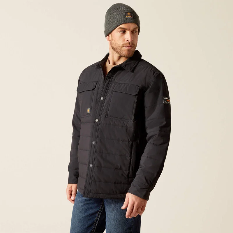 Cozy-texture  Rebar Cordura Ripstop Insulated Shirt Jacket - Black