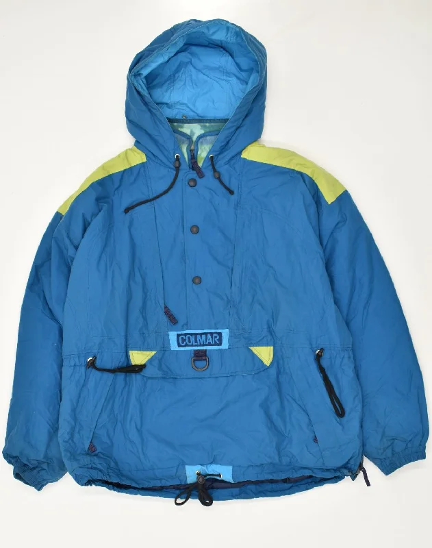 Long-line COLMAR Mens Hooded Anorak Jacket IT 52 Large Blue Polyester