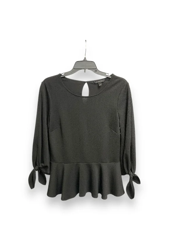 Premium fabric Top Long Sleeve By Banana Republic In Black, Size: S