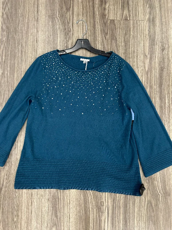 Winter long sleeve Top Long Sleeve By Villager By Liz Claiborne In Blue, Size: L