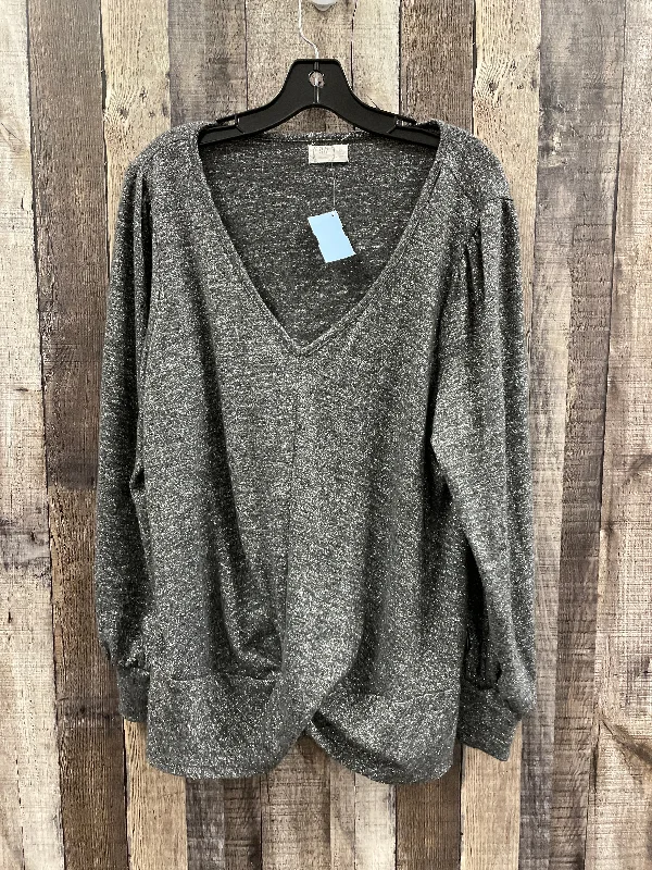 Modern fit Top Long Sleeve By Maurices In Grey, Size: Xxl