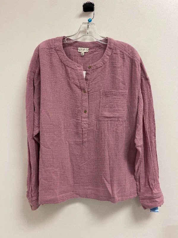 Basic long sleeve Top Long Sleeve By Wonderly In Purple, Size: 2x