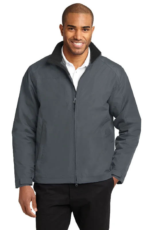 Urban-cool Port Authority Mens Challenger II Wind & Water Resistant Full Zip Jacket - Steel Grey/True Black