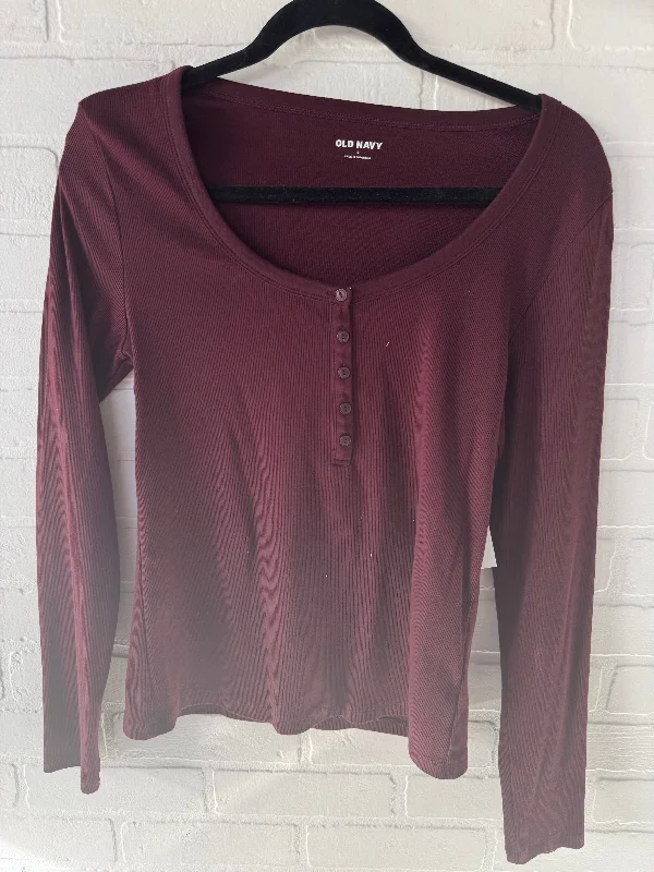 Cozy long sleeve Top Long Sleeve Basic By Old Navy In Maroon, Size: L