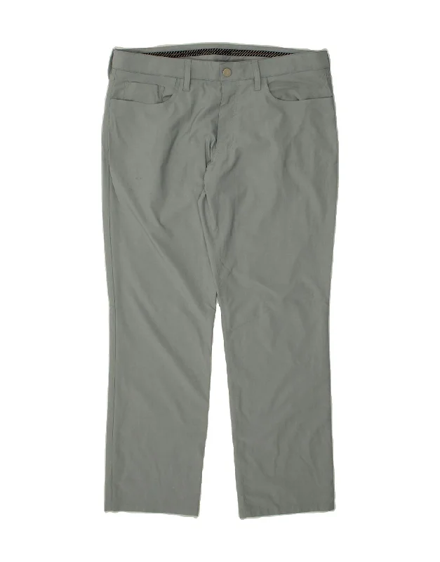 Raw hem BONOBOS Mens Straight Casual Trousers W36 L30 Grey Polyester