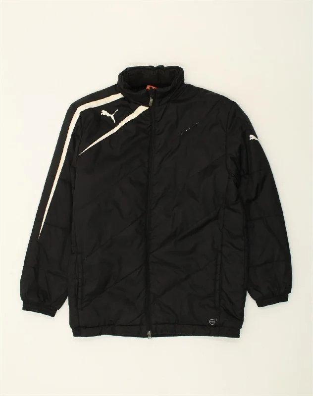 Recycled-materials PUMA Mens Padded Jacket UK 38 Medium Black Nylon