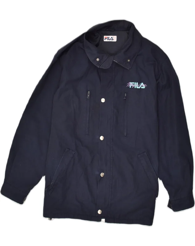 Performance-wear FILA Mens Utility Jacket IT 48 Medium Navy Blue Polyester