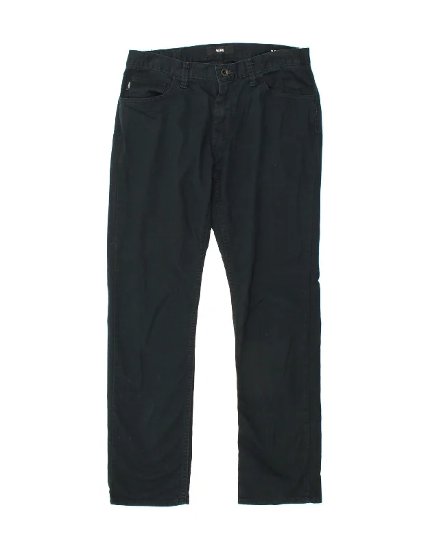 Low-waisted VANS Mens Straight Casual Trousers W32 L31  Navy Blue Cotton