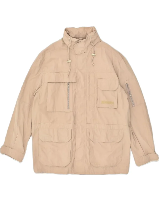 Tailored-wear SEA BARRIER Mens Hooded Utility Jacket UK 40 Large Beige Polyester