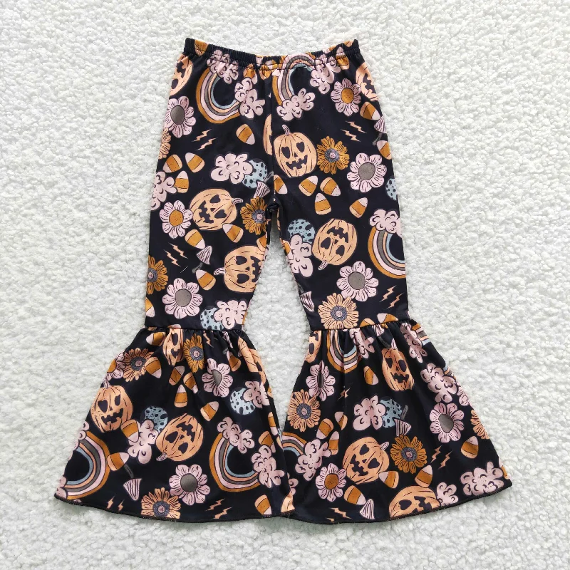 Printed pants girls Halloween grimace pumpkin bell bottoms P0151