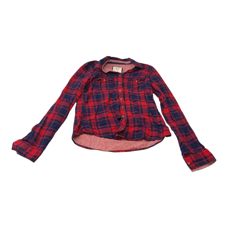 Long sleeve shirt Top Long Sleeve By Abercrombie And Fitch In Plaid Pattern, Size: M