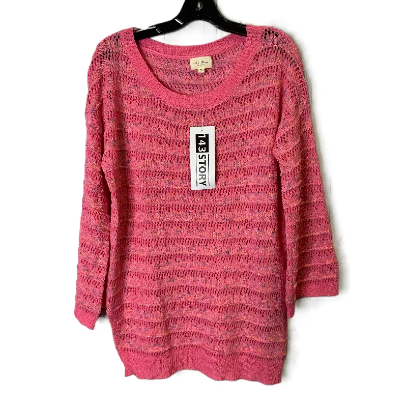 Soft cotton Top Long Sleeve By 143 Story In Pink, Size: M