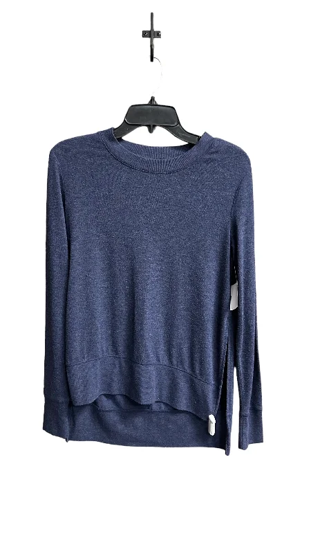 Elegant long sleeve Athletic Top Long Sleeve Crewneck By Alo In Navy, Size: S