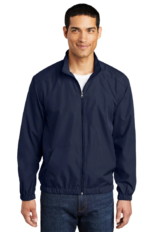 Comfy-wear Port Authority Mens Essential Water Resistant Full Zip Jacket - True Navy Blue