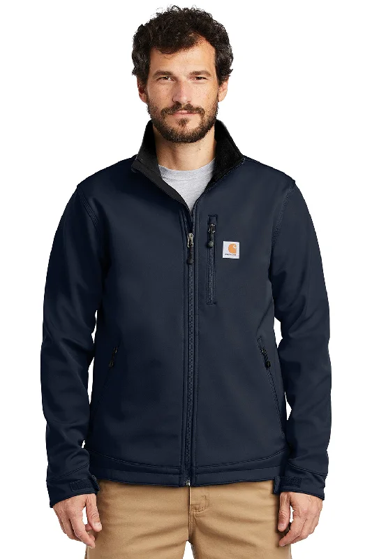 Retro-cool Carhartt Mens Crowley Wind & Water Resistant Full Zip Jacket - Navy Blue