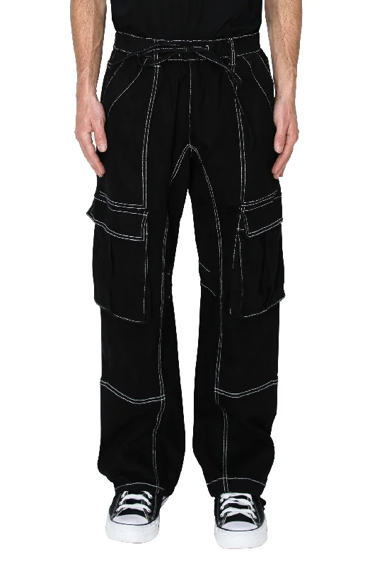 Patterned pants Men's Contrast Stitch Baggy Fit Cargo Jeans