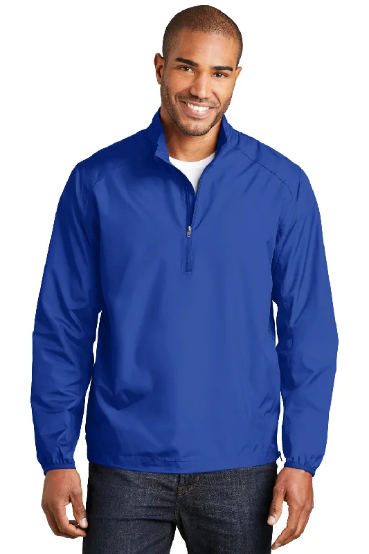 Comfy-wear Port Authority Mens Zephyr Wind & Water Resistant 1/4 Zip Jacket - True Royal Blue - Closeout