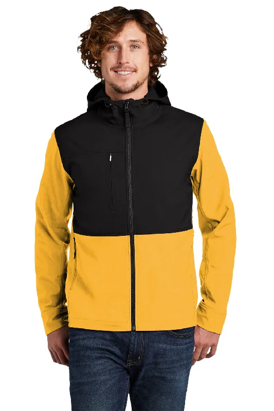 Outdoor-adventure The North Face Mens Castle Rock Wind & Water Resistant Full Zip Hooded Jacket - Yellow - Closeout