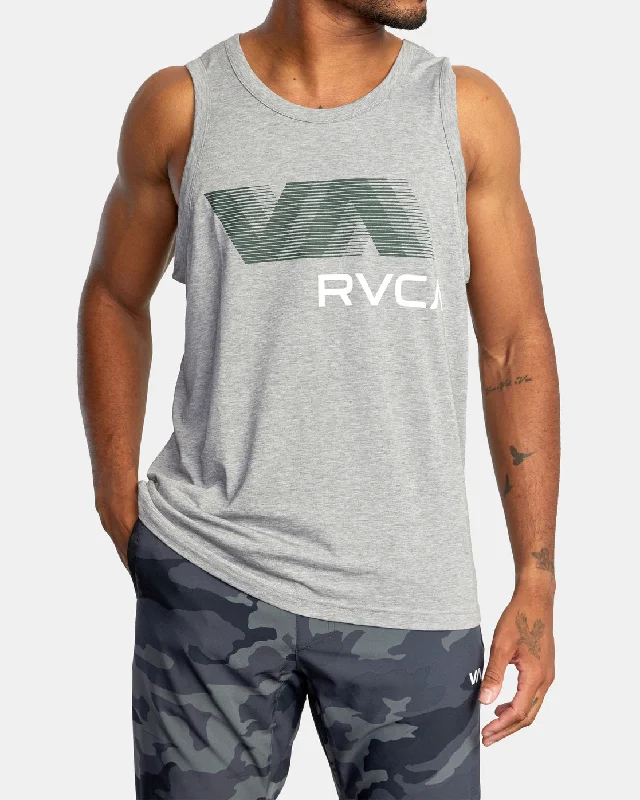 Fitted VA RVCA Blur Performance Tank Top - Athletic Heather