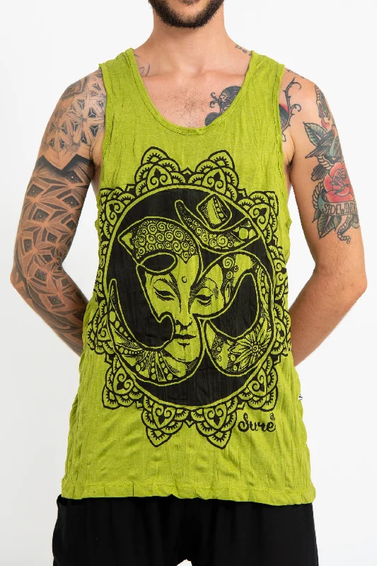 Cotton vest Sure Design Men's Om Buddha Face Tank Top Lime