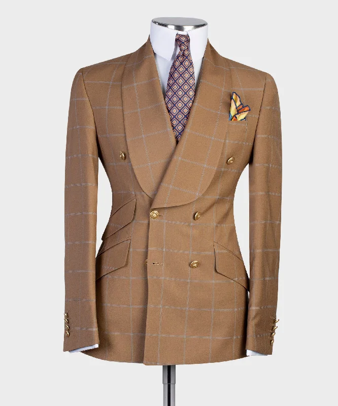 Custom Brown 3 Piece Suit For Men