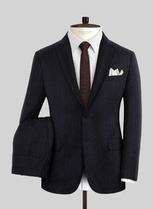 Business Hardy Minnis Blue Chalkstripe Wool Suit