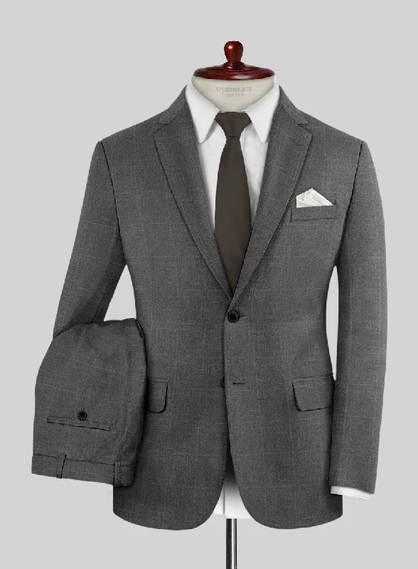 Reversible Hardy Minnis Pane Gray Wool Suit