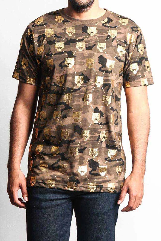 Classic-fit Camo Foil Tiger Head T-Shirt