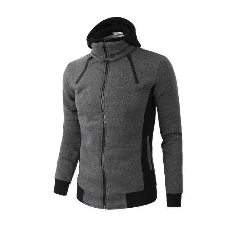 Relaxed Men's Cotton Full Sleeves Zipper Closure Hooded Casual Sweater