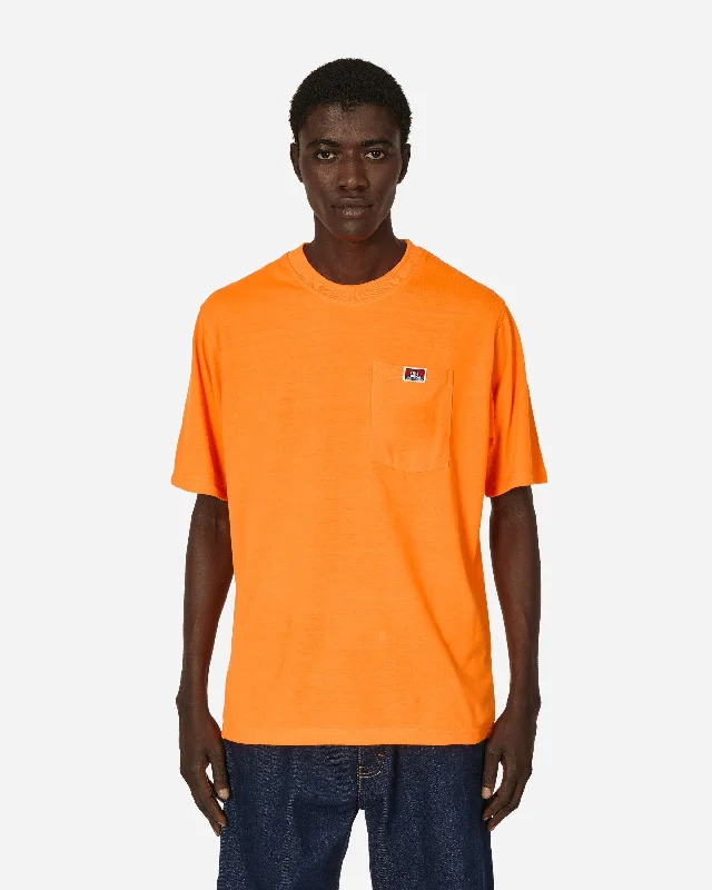 Elegant Heavy Duty Classic Label Pocket T-Shirt Orange