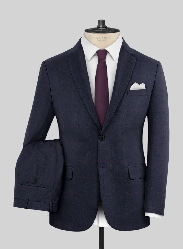 Resort Hardy Minnis Pane Blue Wool Suit