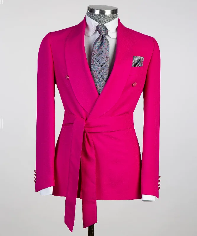 Sophisticated Belted Fuchsia Suit