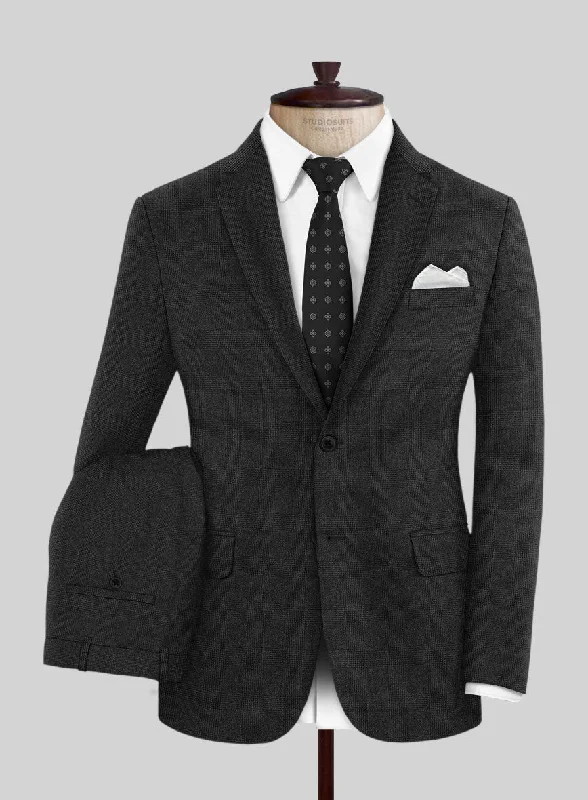 Classic-fit Hardy Minnis Charcoal Glen Wool Suit