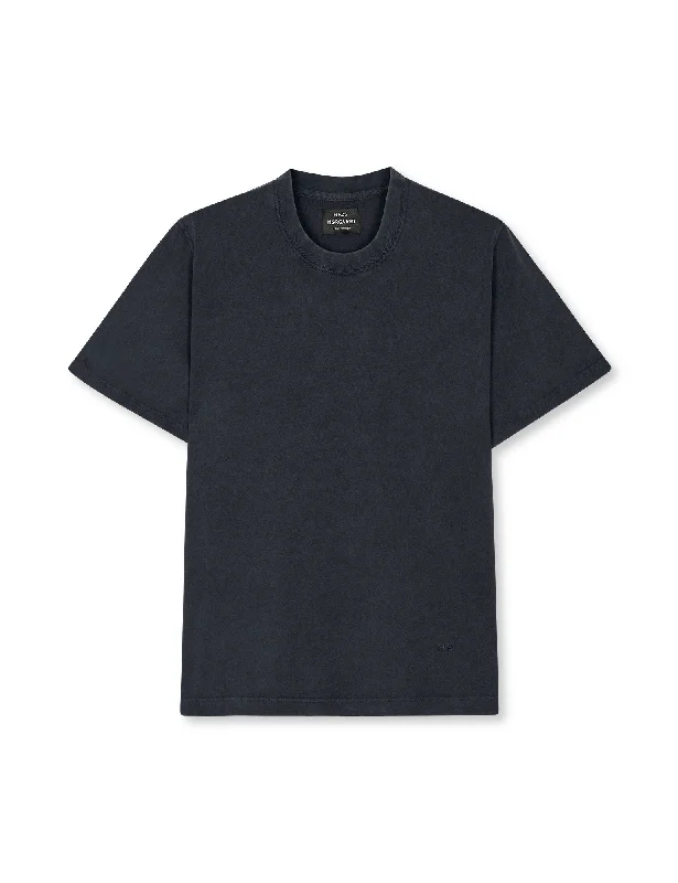 Heritage Cotton Jersey Dye Frode Tee, Black