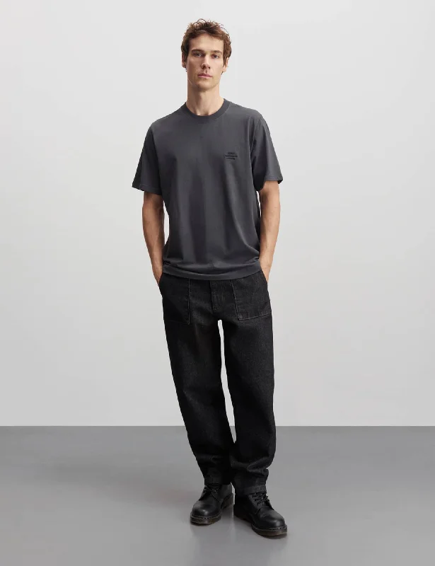 Formal Cotton Jersey Frode Emb Logo Tee, Black Oyster