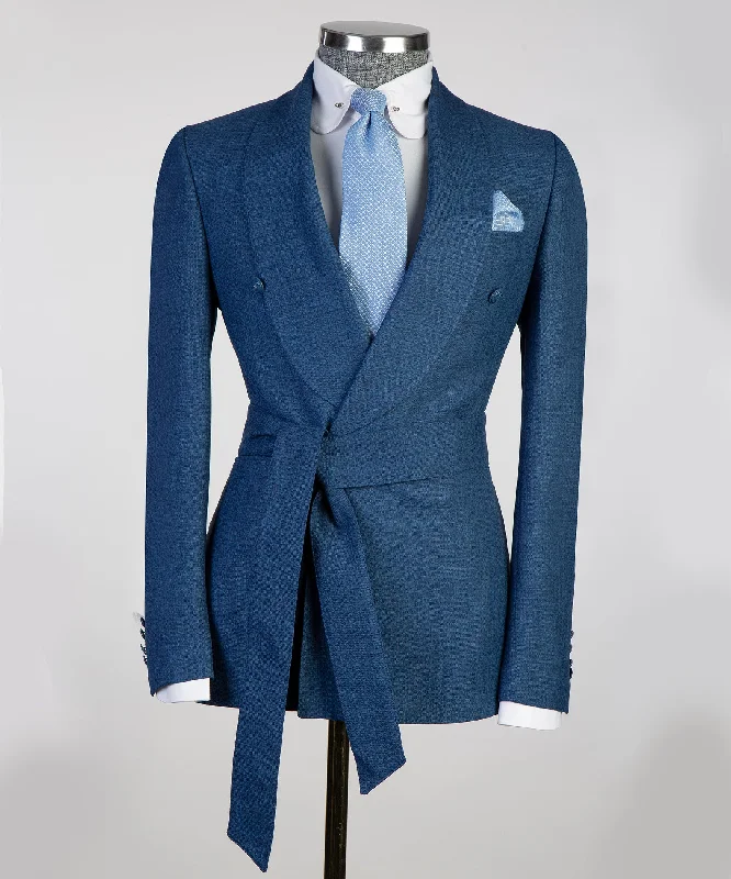 Tailored Belted Blue Suit