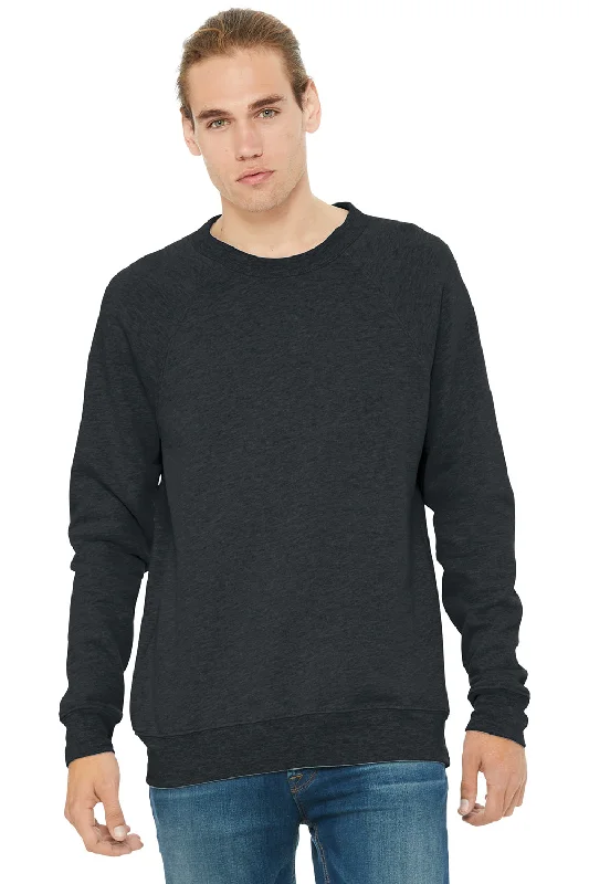 Minimalist-design Bella + Canvas Mens Sponge Fleece Crewneck Sweatshirt - Heather Dark Grey