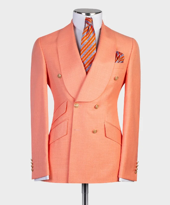 Fitted Three Piece Slim Fit Orange Suit