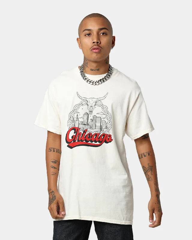 Relaxed Goat Crew Chicago Drawing Vintage T-Shirt Off White