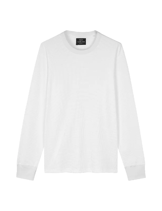 Tech Waffle Laust Tee LS, White