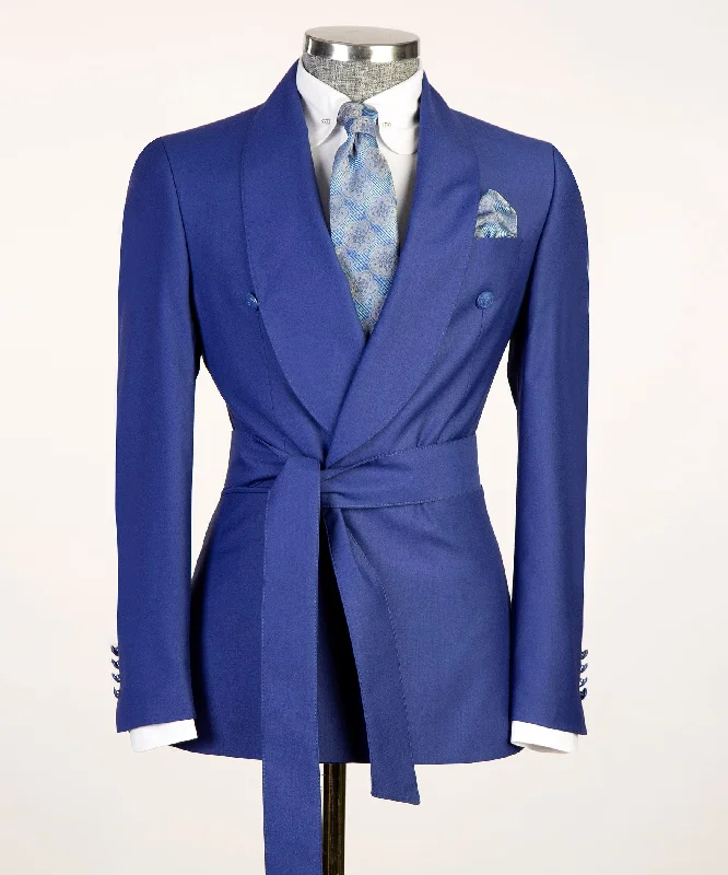 Tailored-fit Blue Belted Suit